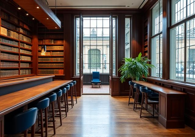 Sophisticated London law office interior with classic architecture